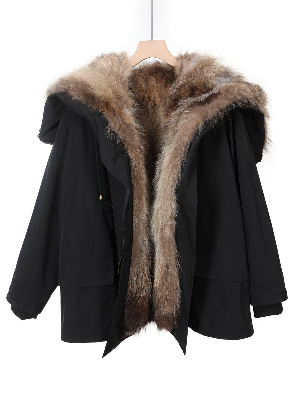 Winter Women's Thick Removable Hood Angel Wings Parka Coat